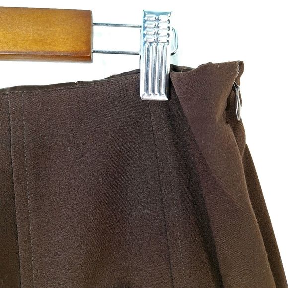 Avalin Brown Flowy A-Line Midi Skirt Sz 12 - Picture 3 of 10